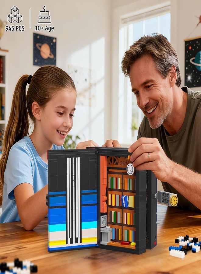 HOGOKIDS Magic Space Book Nook Building Set with LED Light, 945PCS Book Nook Building Block Sets for Bookshelf Home Decor, DIY Miniature Book Model Kit, Christmas Birthday Gifts for Adults Boys Girls - Image 3